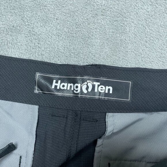 Hang Ten Mens Black Ripstop Dress Shorts Size 36 Polyester Blend a0396 - Picture 2 of 6